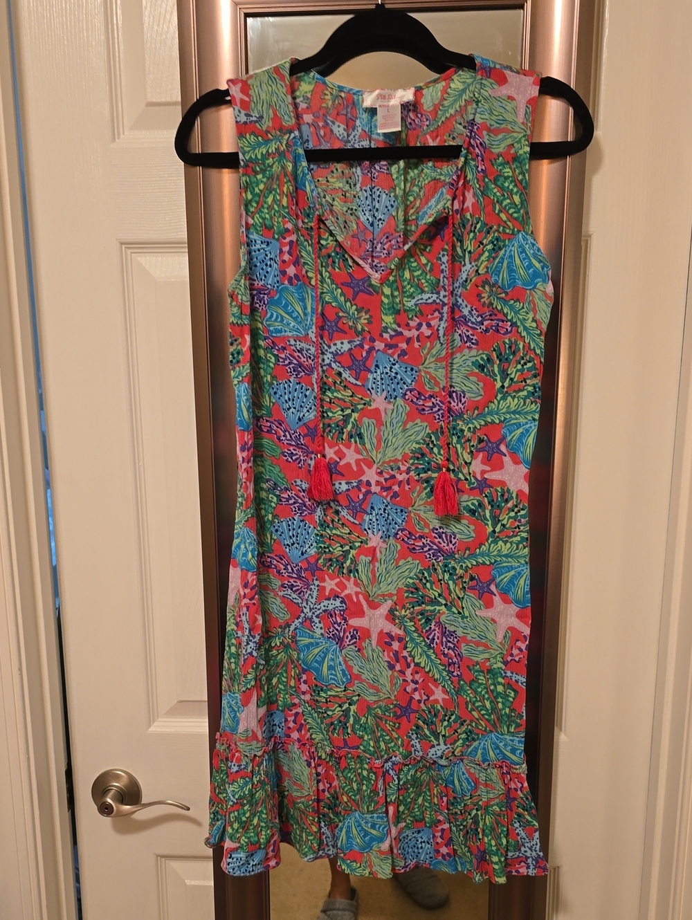 Bright Tropical Print Sleeveless Dress